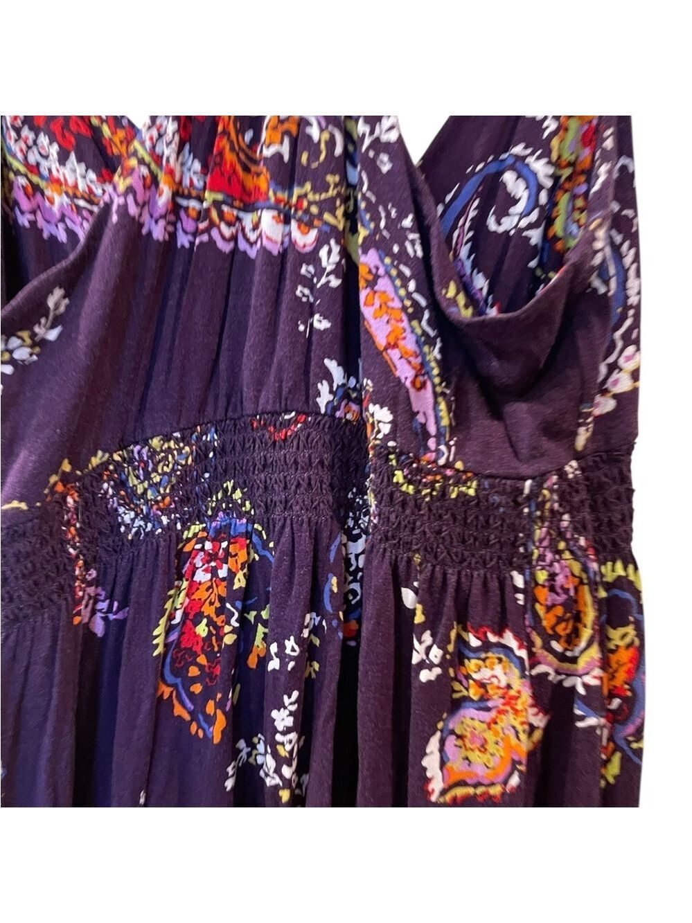 Express Women’s Purple Floral Boho Festival Beach Maxi Dress Stretch Size Small - Picture 8 of 9